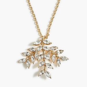 J.Crew | Leafy Crystal Pendant Necklace | 28” Adjustable